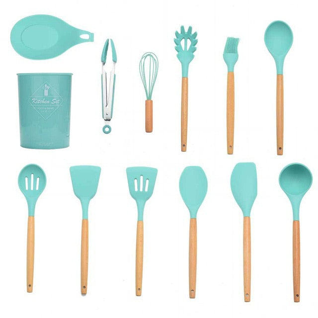 Conjunto de utensílio de cozinha em silicone- 12 Peças